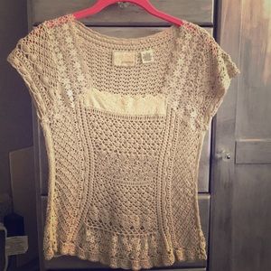 Guinevere knitted top with lace panels.